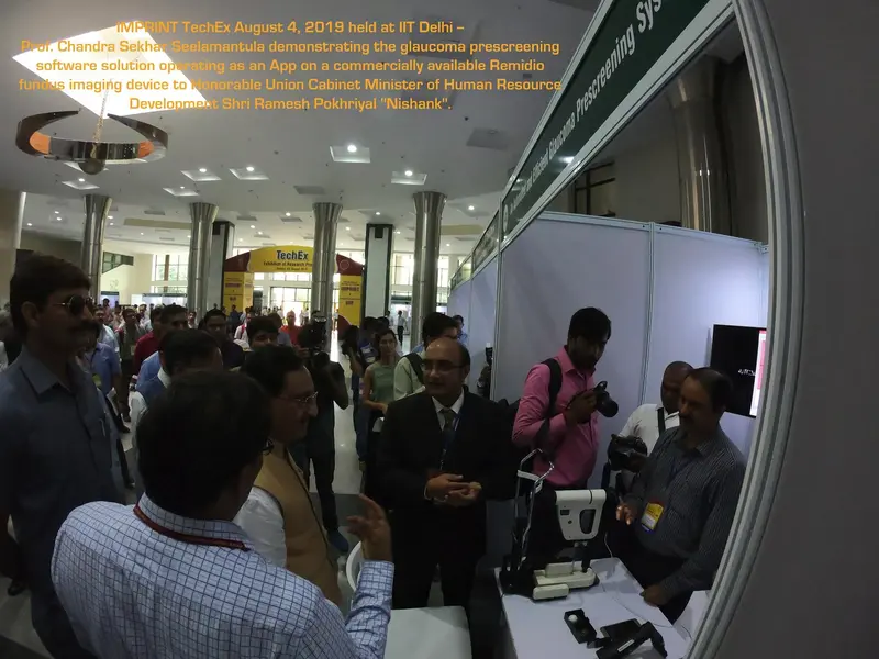 Demonstrating Chakṣu to Shri Ramesh Pokhriyal 'Nishank', Hon. Minister of Education.