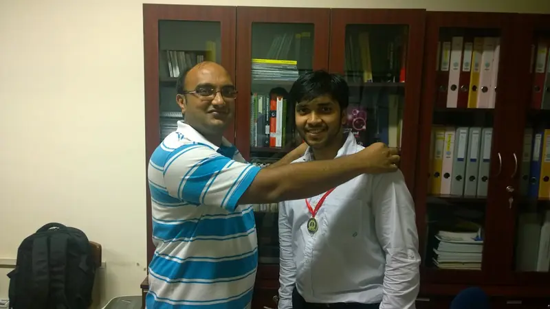 Debabrata Mahapatra with the N.R. Khambati Medal for the outstanding M.Tech. (SSA) student.