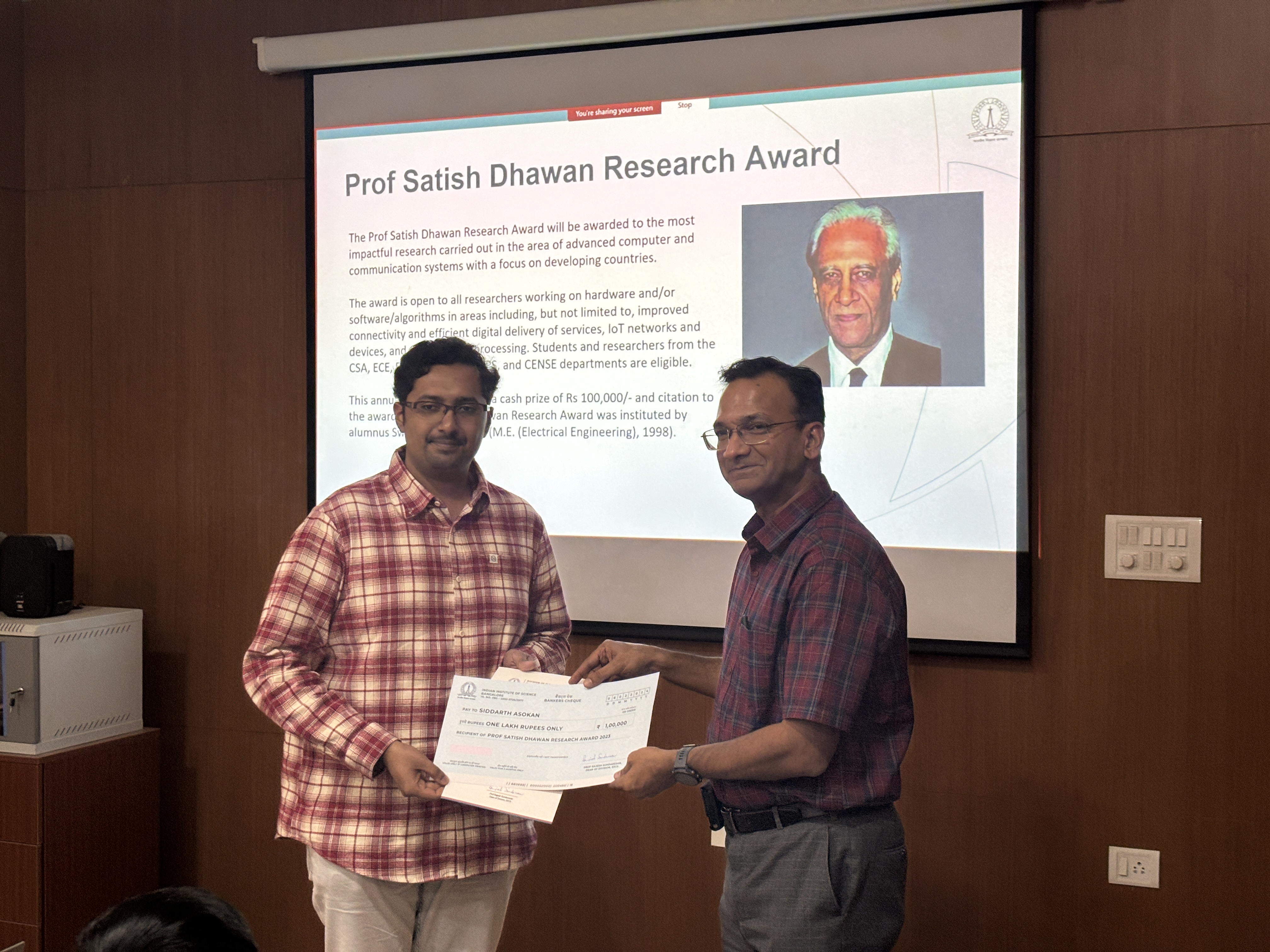 Prof. Satish Dhawan Research Award